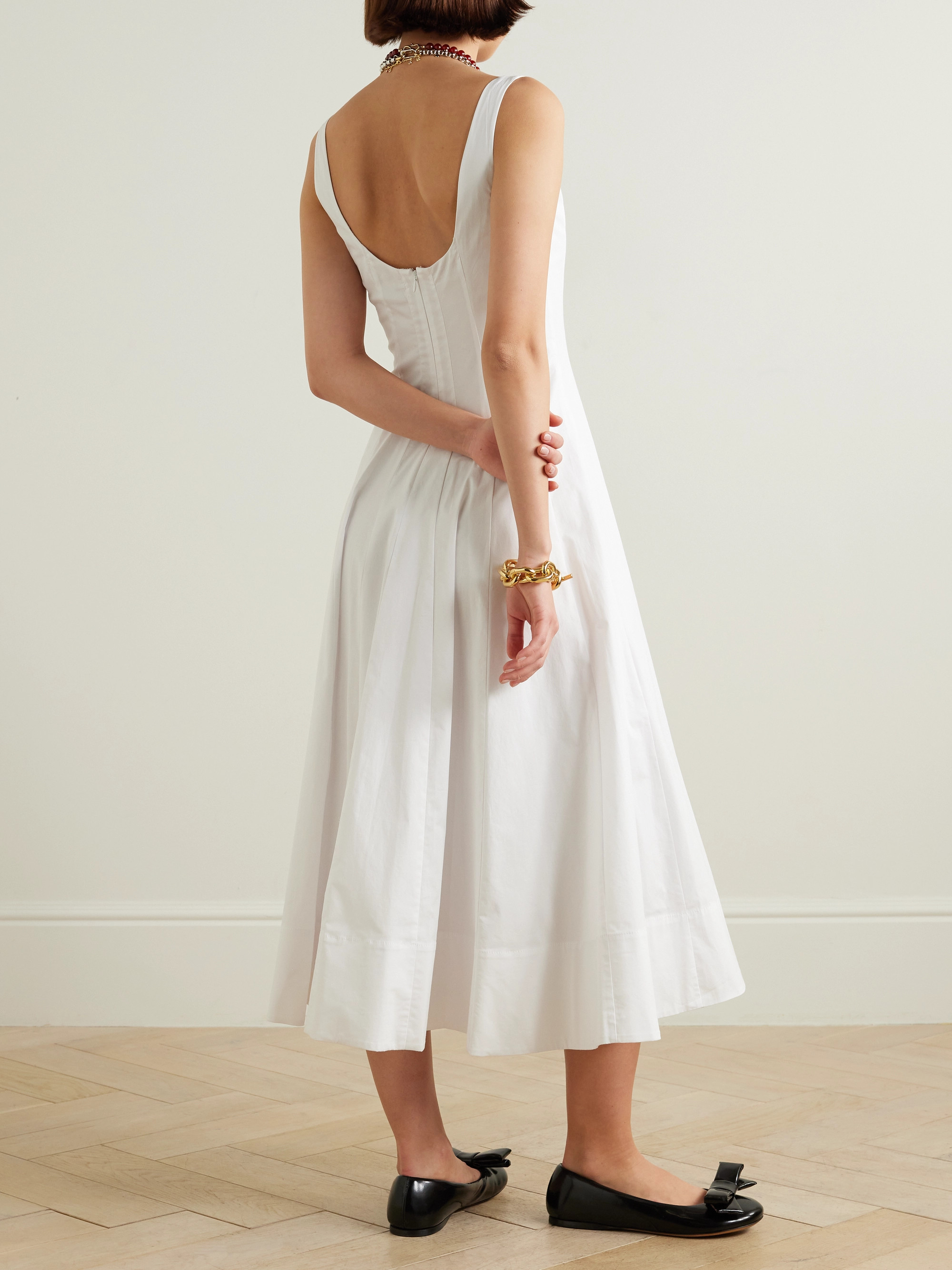 white christmas dresses Staud Wells Dress in White Embroidery – Hampden Clothing