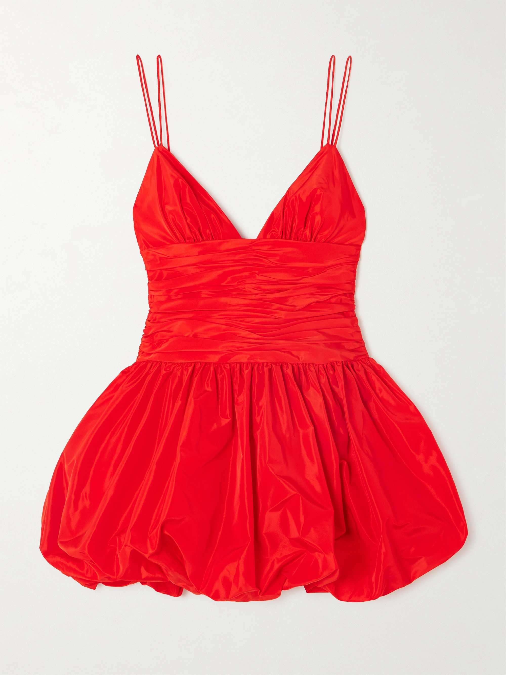 Staud Loren ruched taffeta mini dress thumbnail