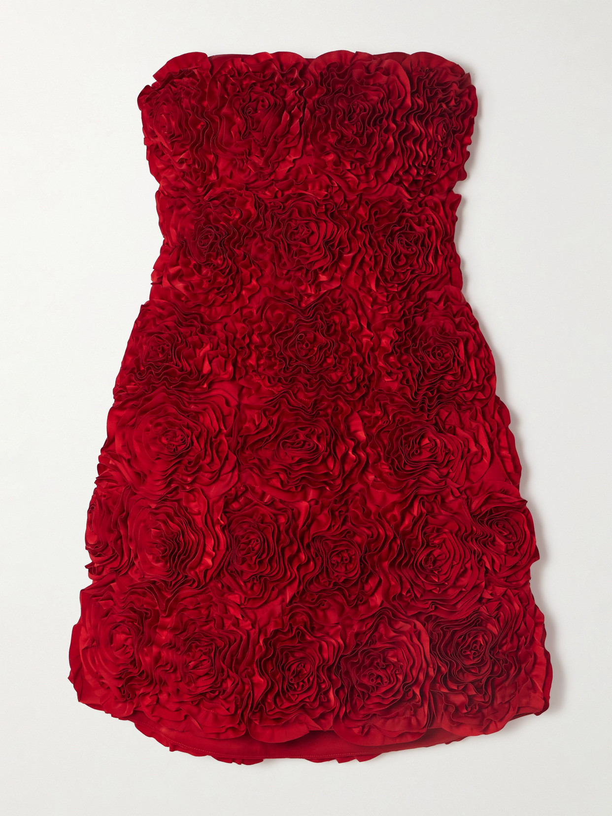 Aje - Gazer Rosette Ruffled Satin Mini Dress - Red