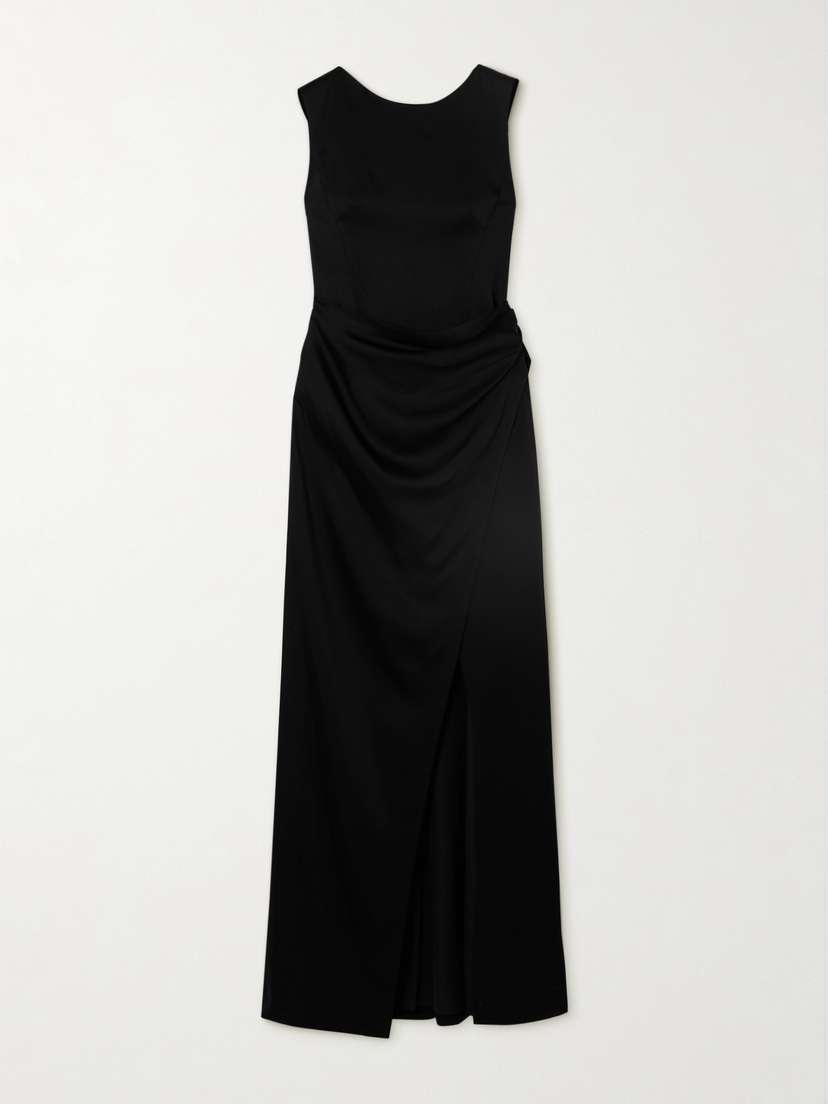 Simkhai Tommy Open-back Draped Satin Gown