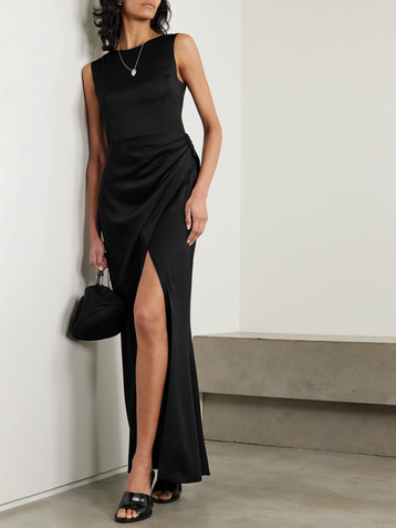 SIMKHAI Tommy open-back draped satin gown