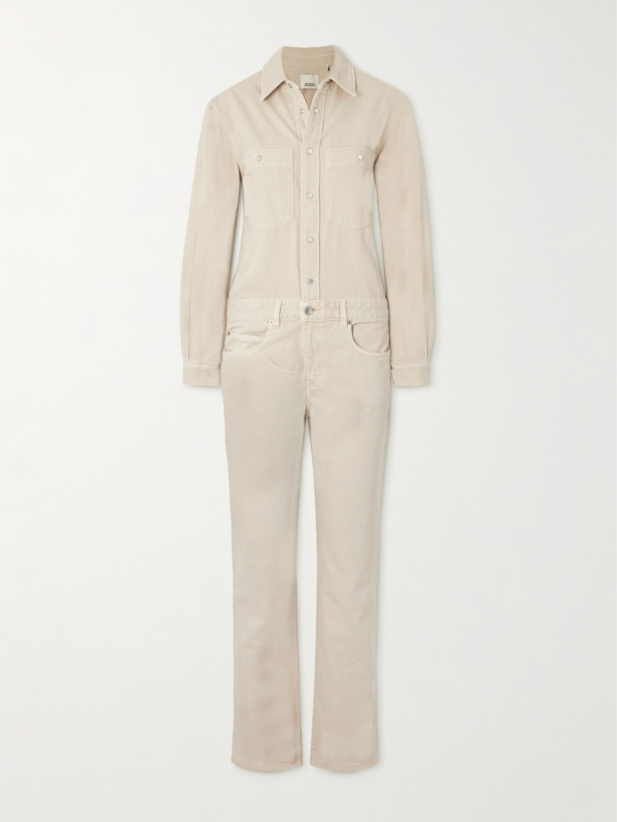 Isabel Marant Denim Straight-leg Jumpsuit In Ecru