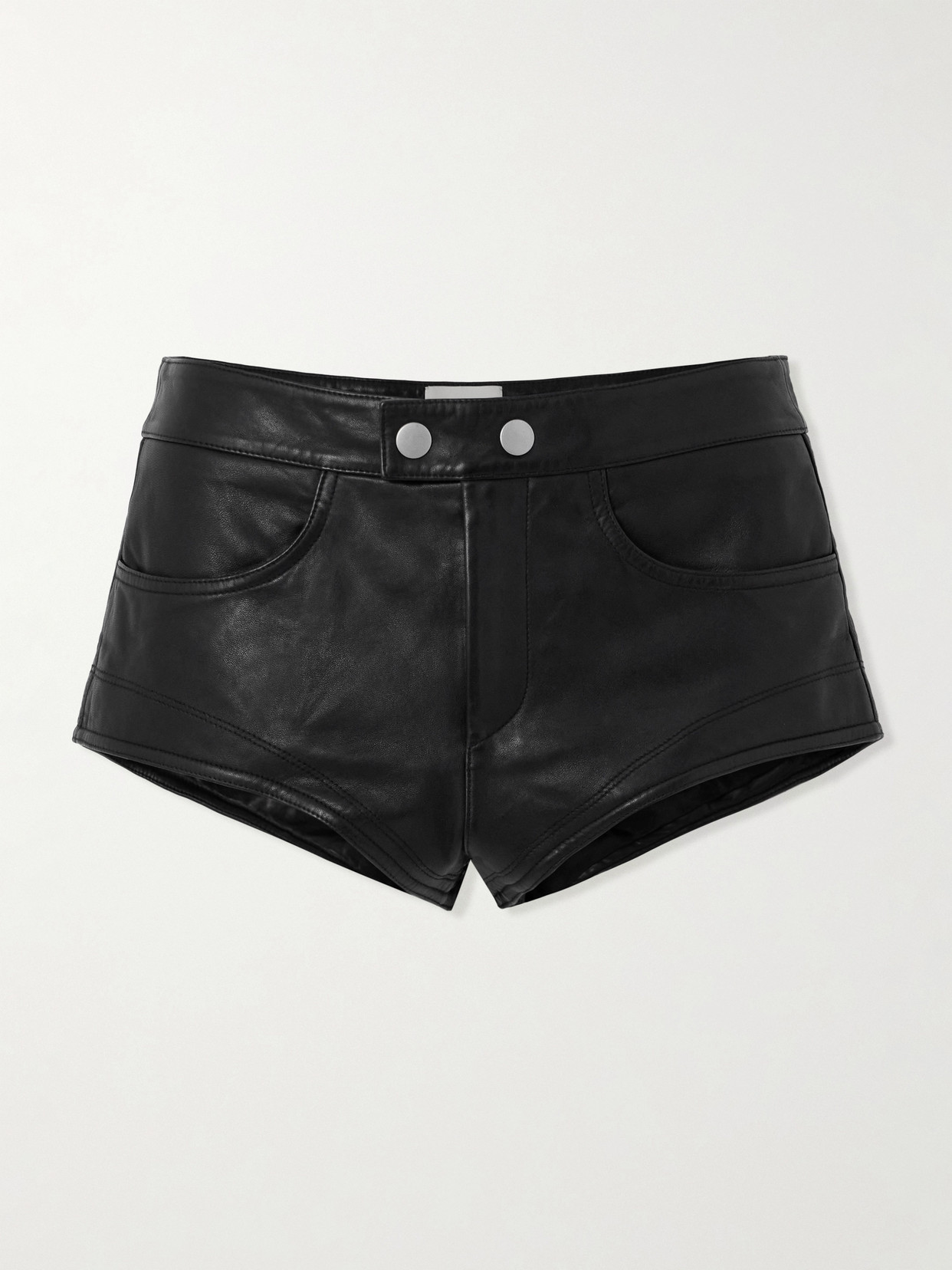 Isabel Marant Leslie Leather Shorts In Black