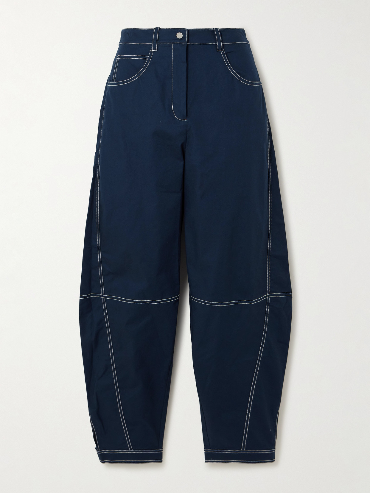 SIMKHAI - Kairi Cotton-blend Canvas Barrel-leg Pants - Blue