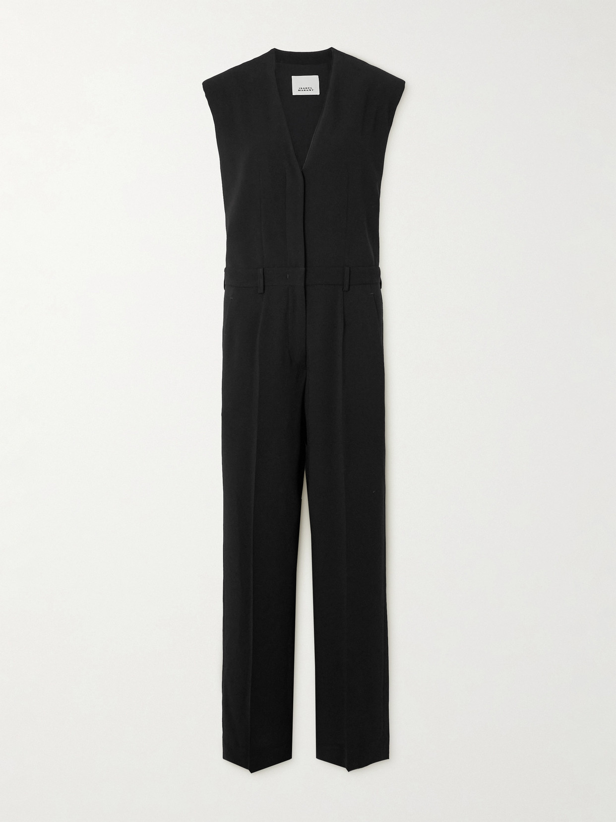 Isabel Marant Pleated Crepe Jumpsuit In Black