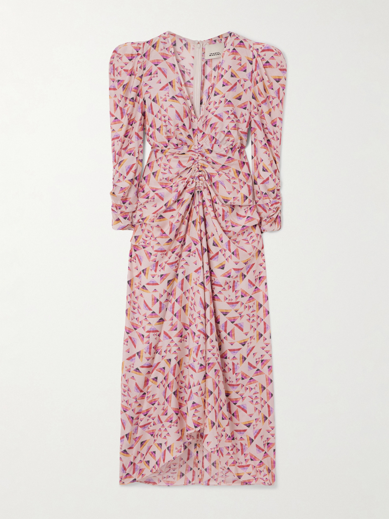 Isabel Marant - Albini Gathered Printed Voile Midi Dress - Multi