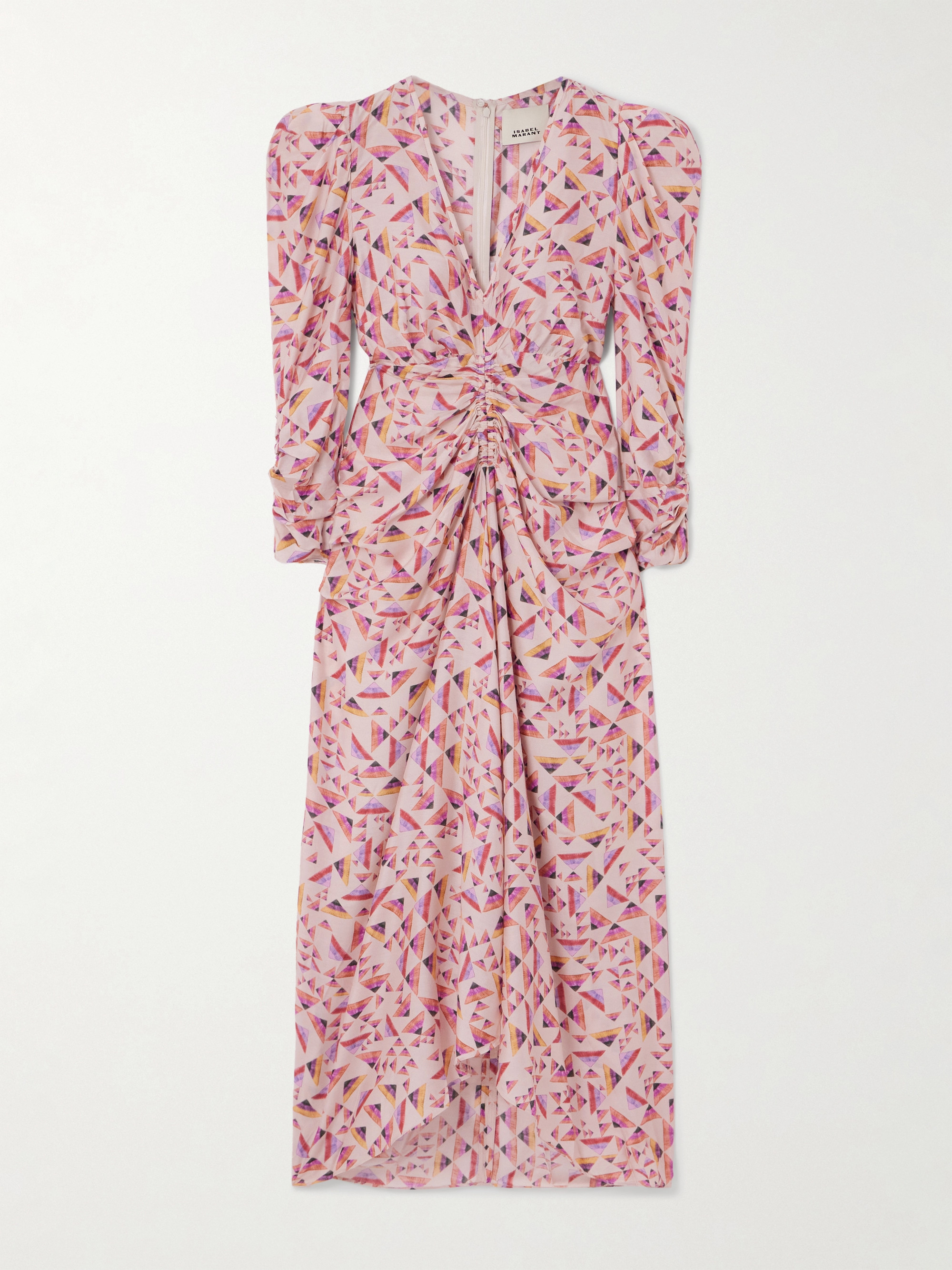 Isabel Marant Albini gathered printed voile midi dress