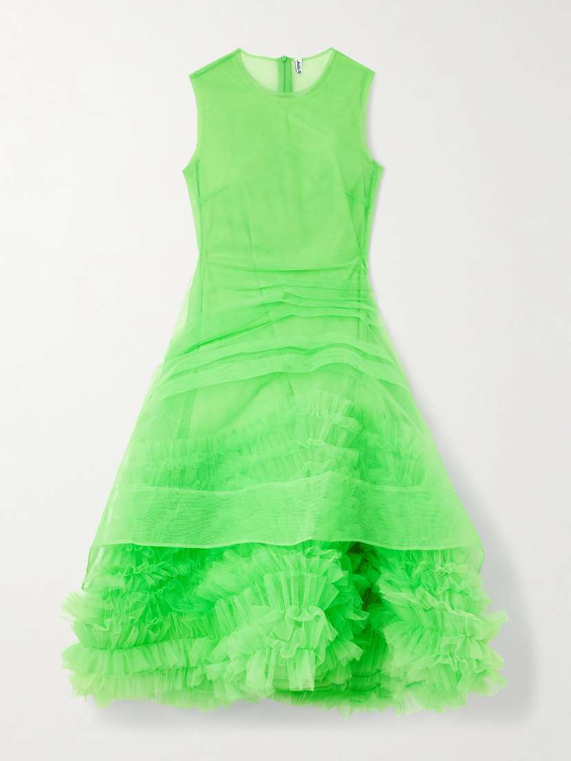 Molly Goddard Asher Layered Ruffled Tulle Midi Dress - UK 12