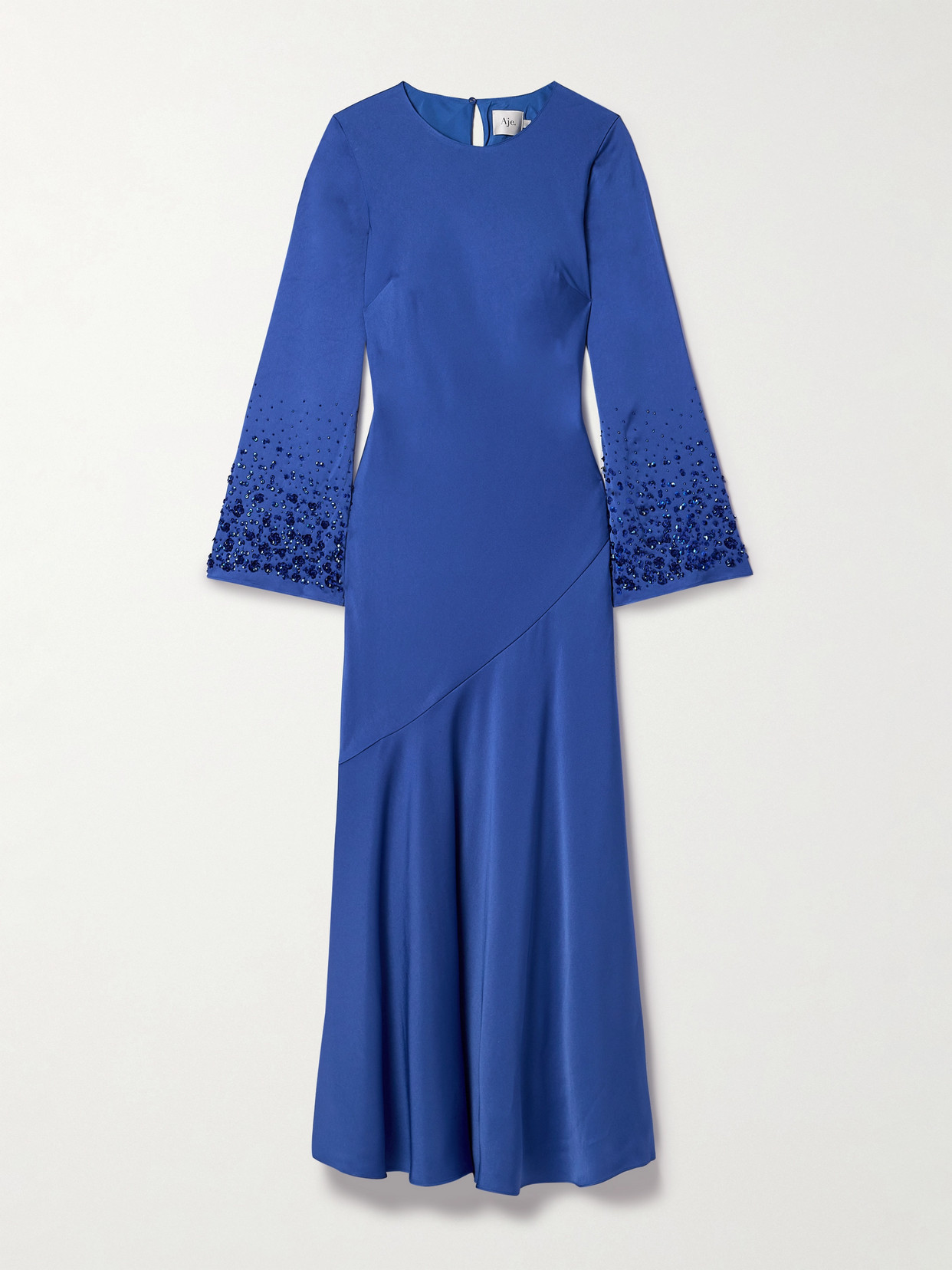 Aje Weylyn Embellished Satin-crepe Maxi Dress In Blue