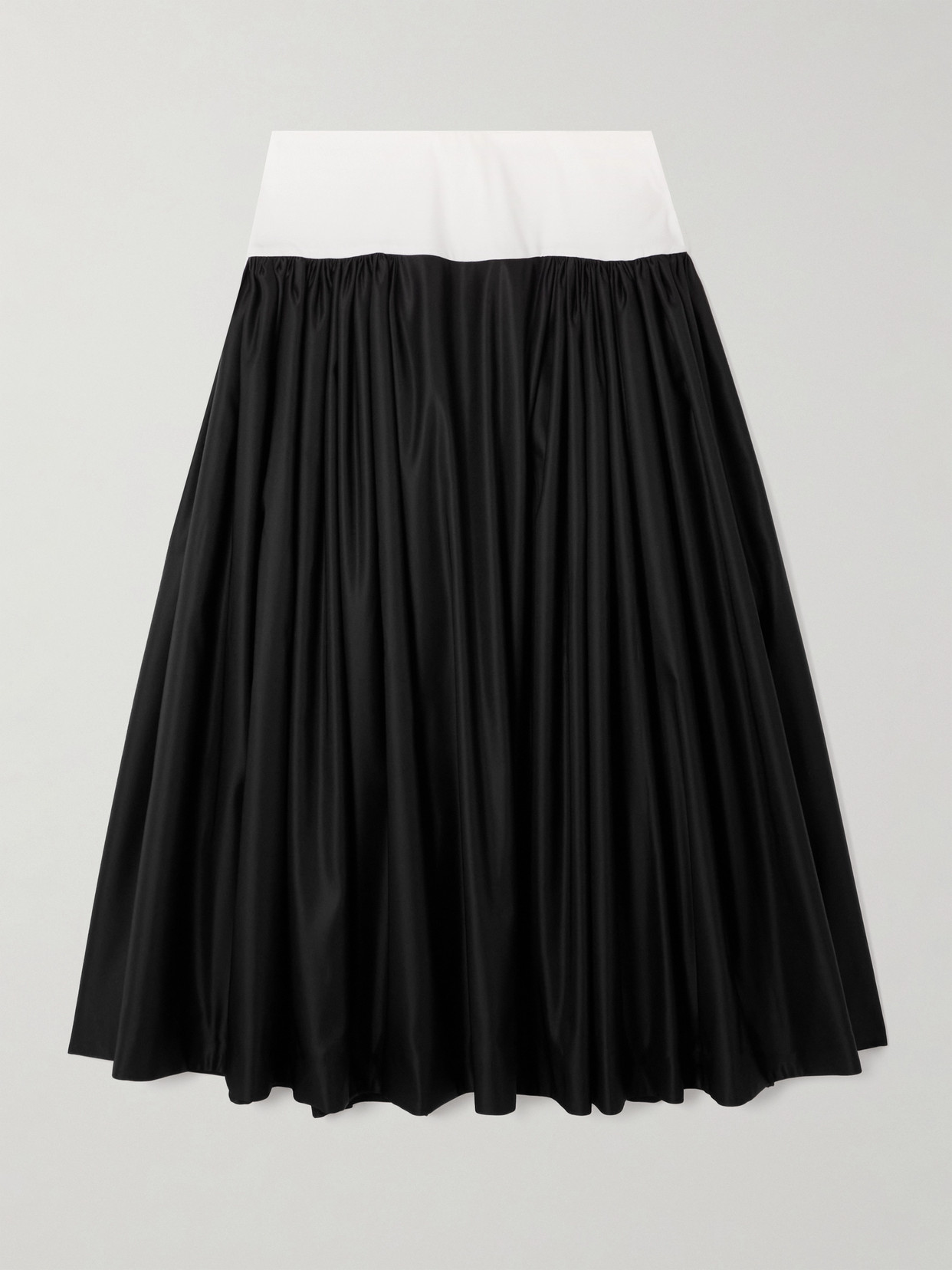 Molly Goddard Amber Satin-paneled Cotton-blend Poplin Maxi Skirt In Black