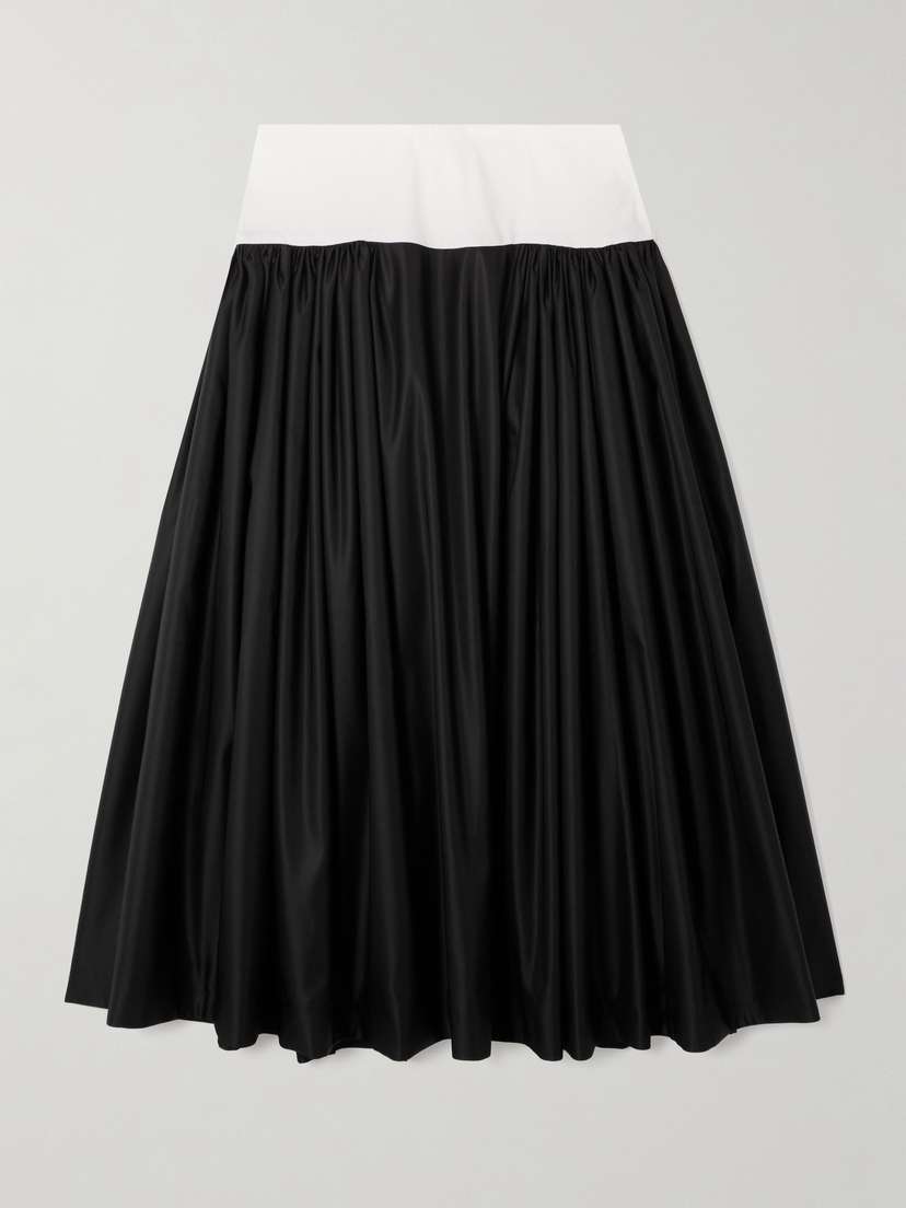 Molly Goddard Amber Satin-paneled Cotton-blend Poplin Maxi Skirt