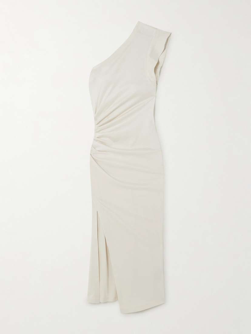 Isabel Marant Maude One-shoulder Ruched Cotton-jersey Midi Dress
