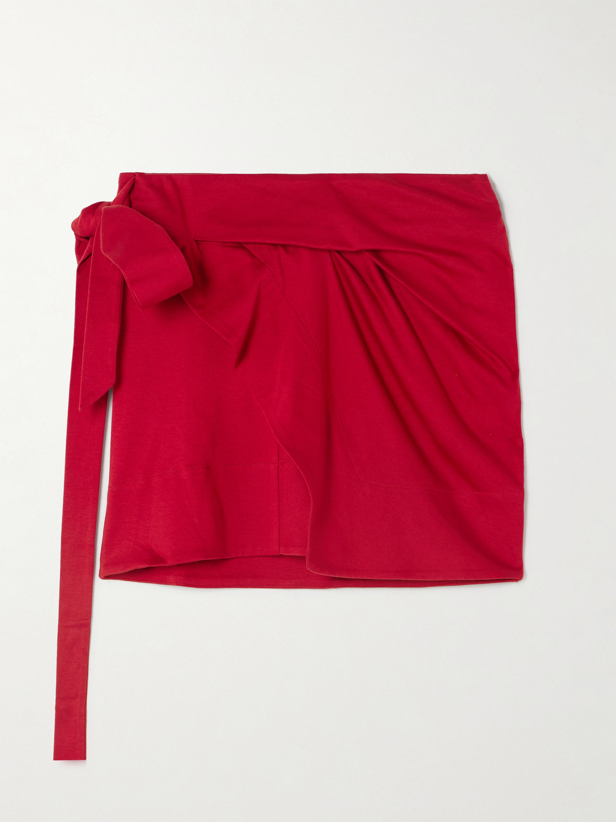 Isabel Marant Berenice Asymmetric Draped Cotton-jersey Mini Wrap Skirt In Red