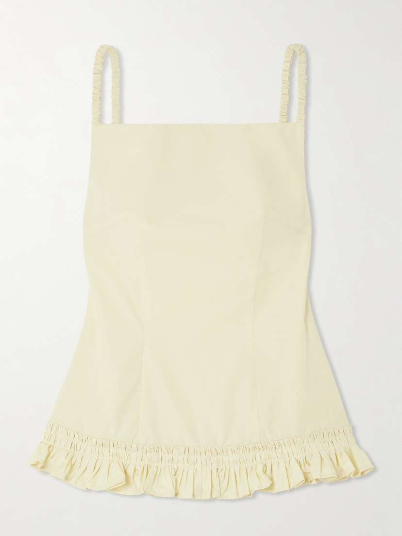 Molly Goddard Grace Open-back Ruffled Taffeta Top