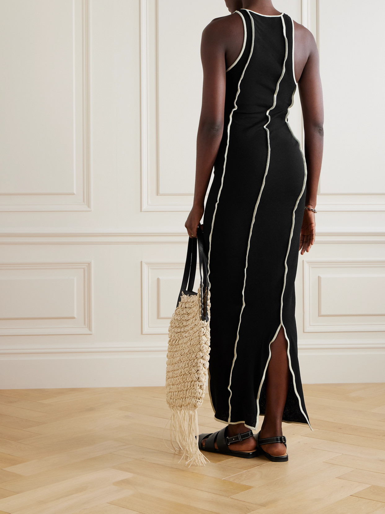 Nanushka Black Wanda Maxi Dress In Black