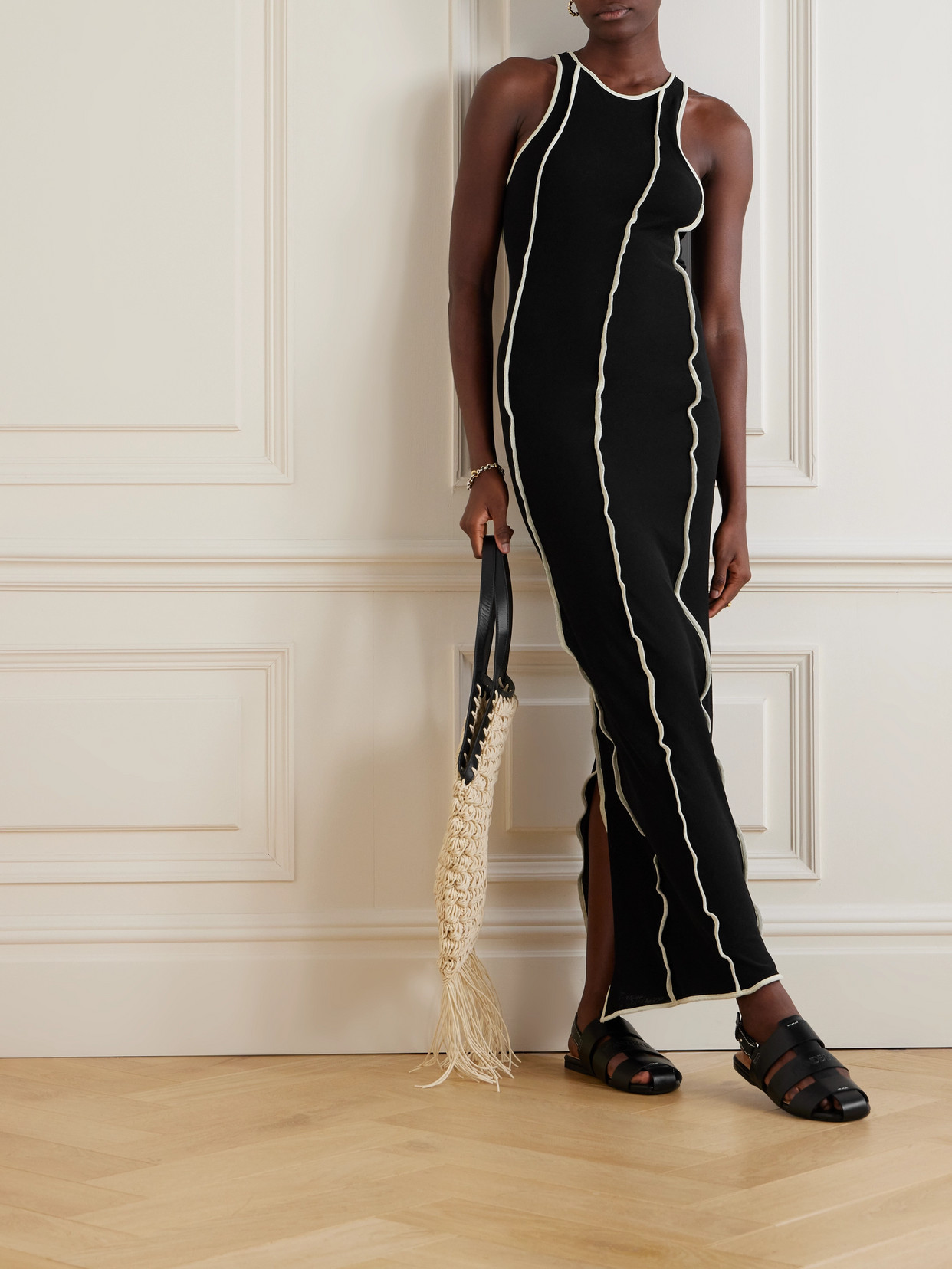 Nanushka Black Wanda Maxi Dress In Black