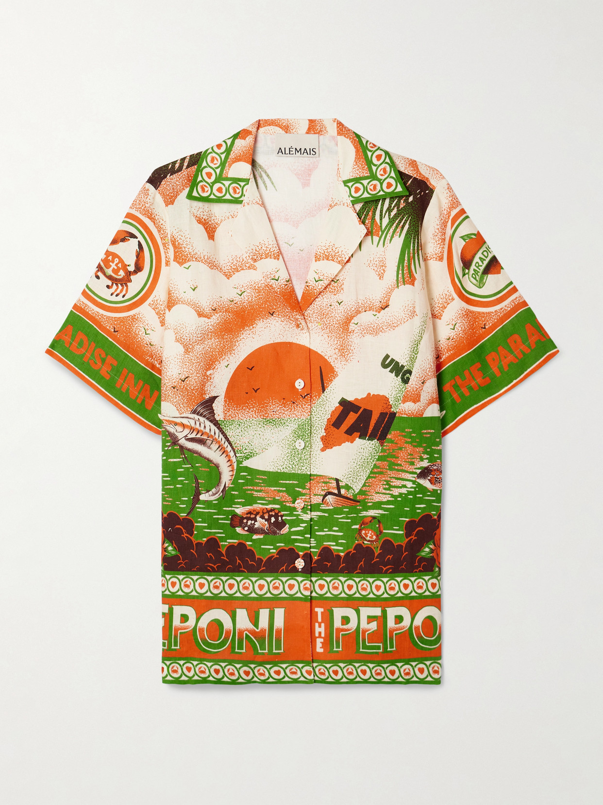 ALEMAIS + Alan Berry Rhys Bungalow Printed Linen Shirt - Multi