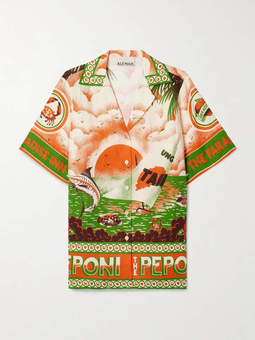 ALEMAIS + Alan Berry Rhys Bungalow Printed Linen Shirt