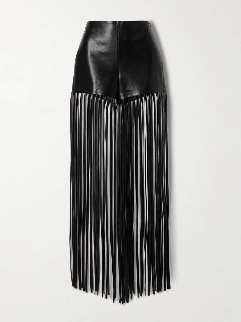 Nanushka Amalee Fringed Leather Shorts