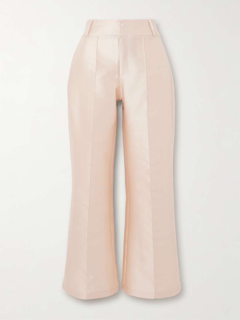 DESTREE Yoshi Cropped Taffeta Flared Pants