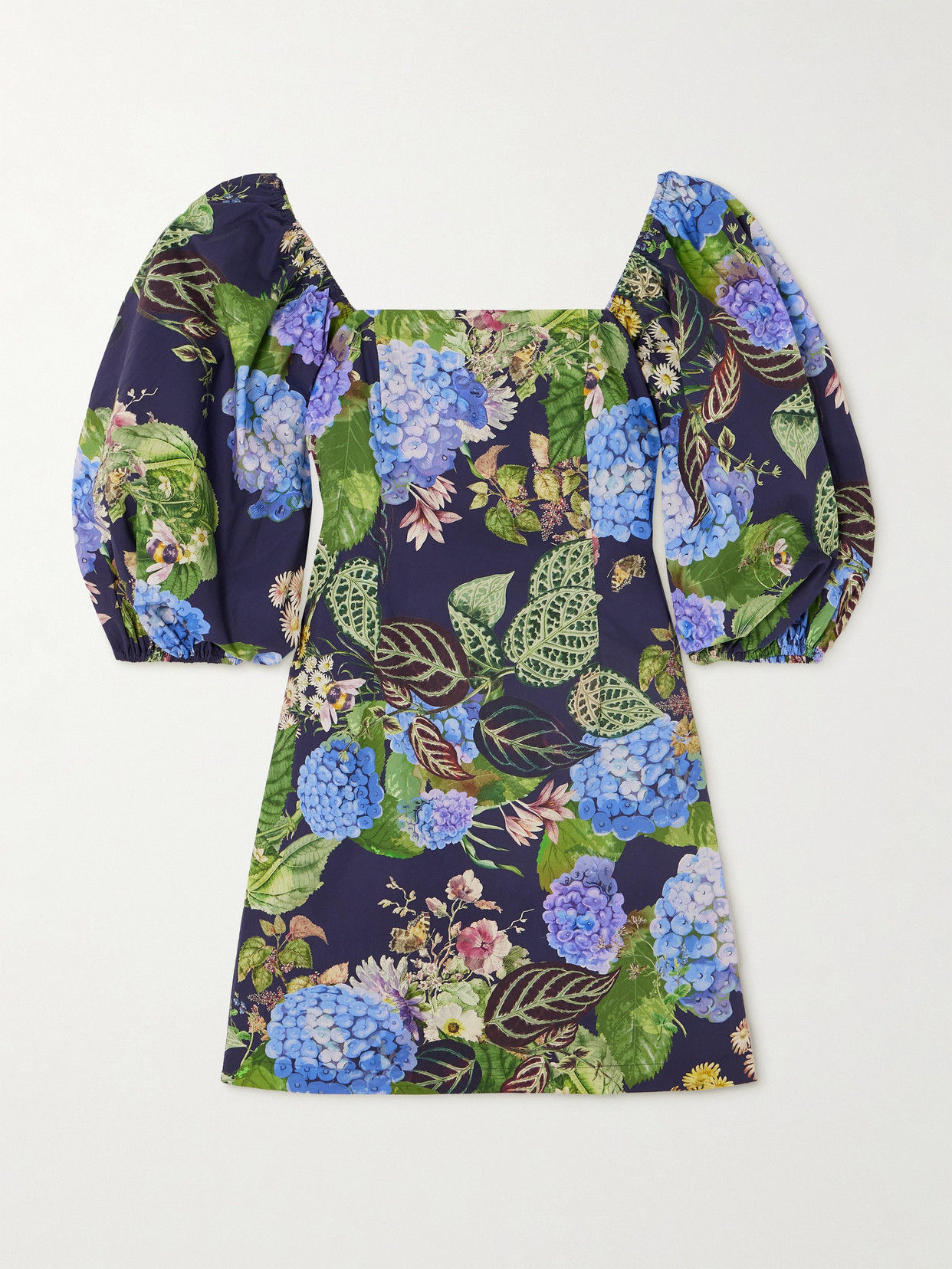Cara Cara - Montauk Floral-print Cotton-poplin Mini Dress - Blue