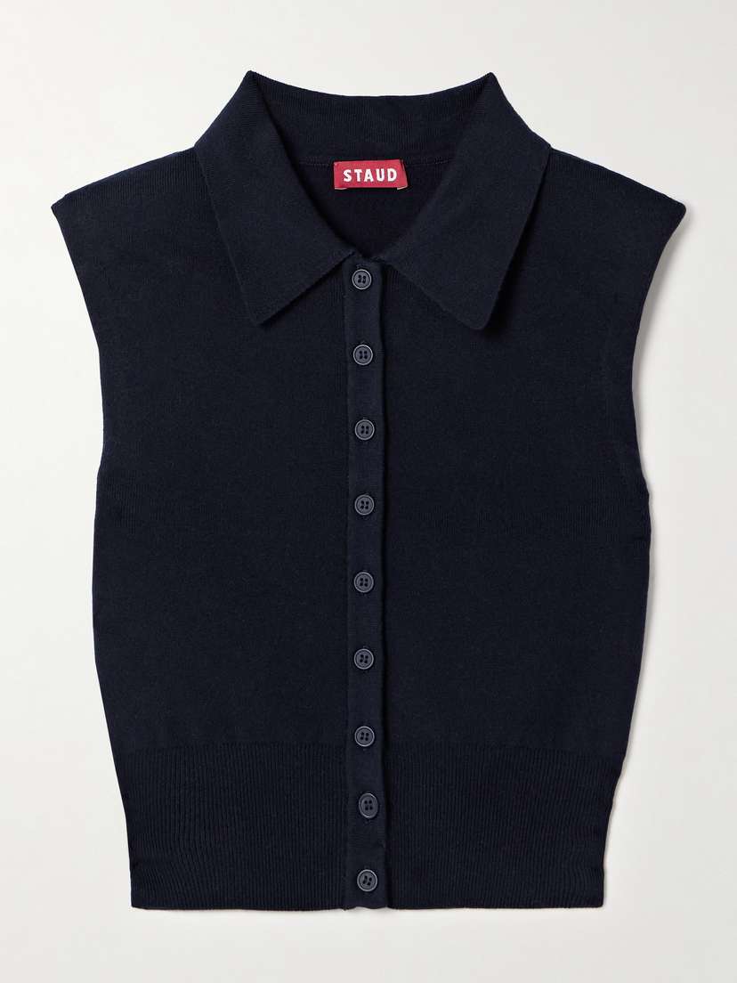 Staud Nola Cropped Cotton-blend Sweater