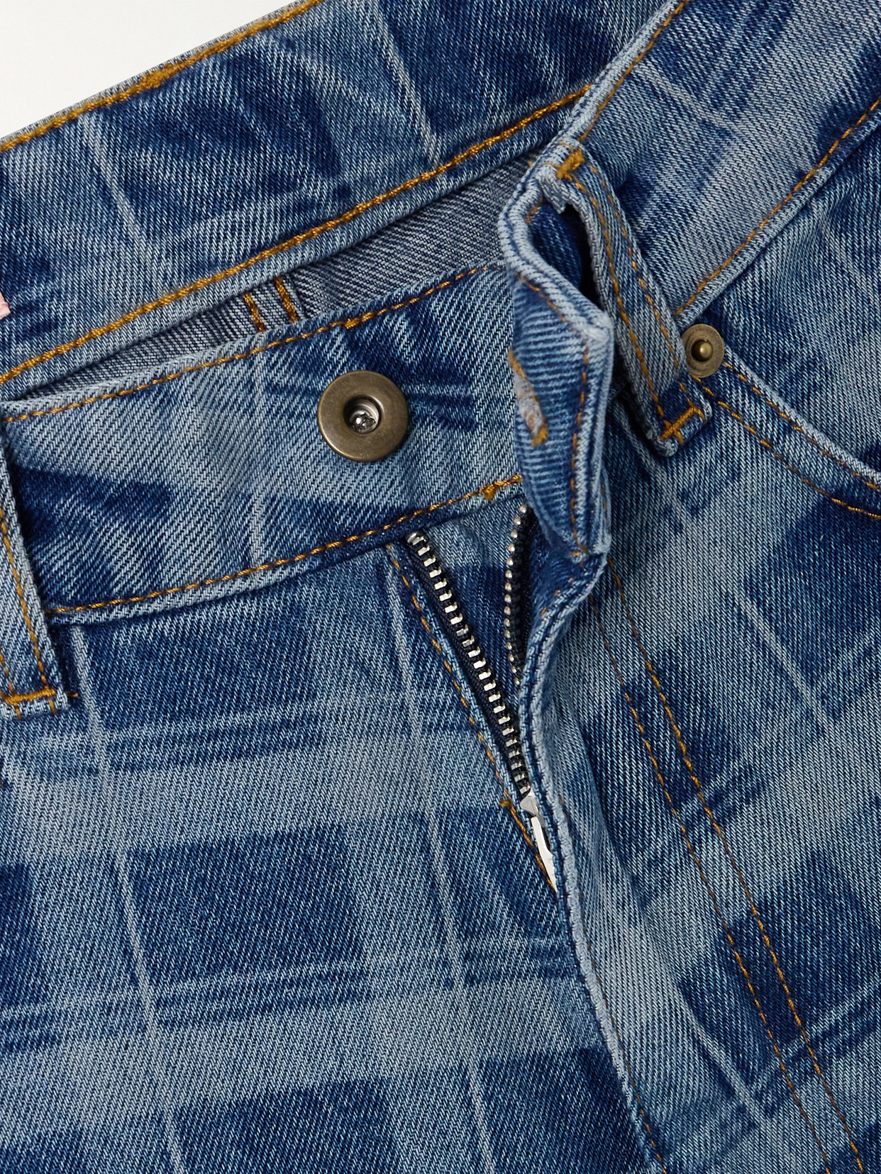 Leo Cropped Checked High-Rise Straight-Leg Jeans