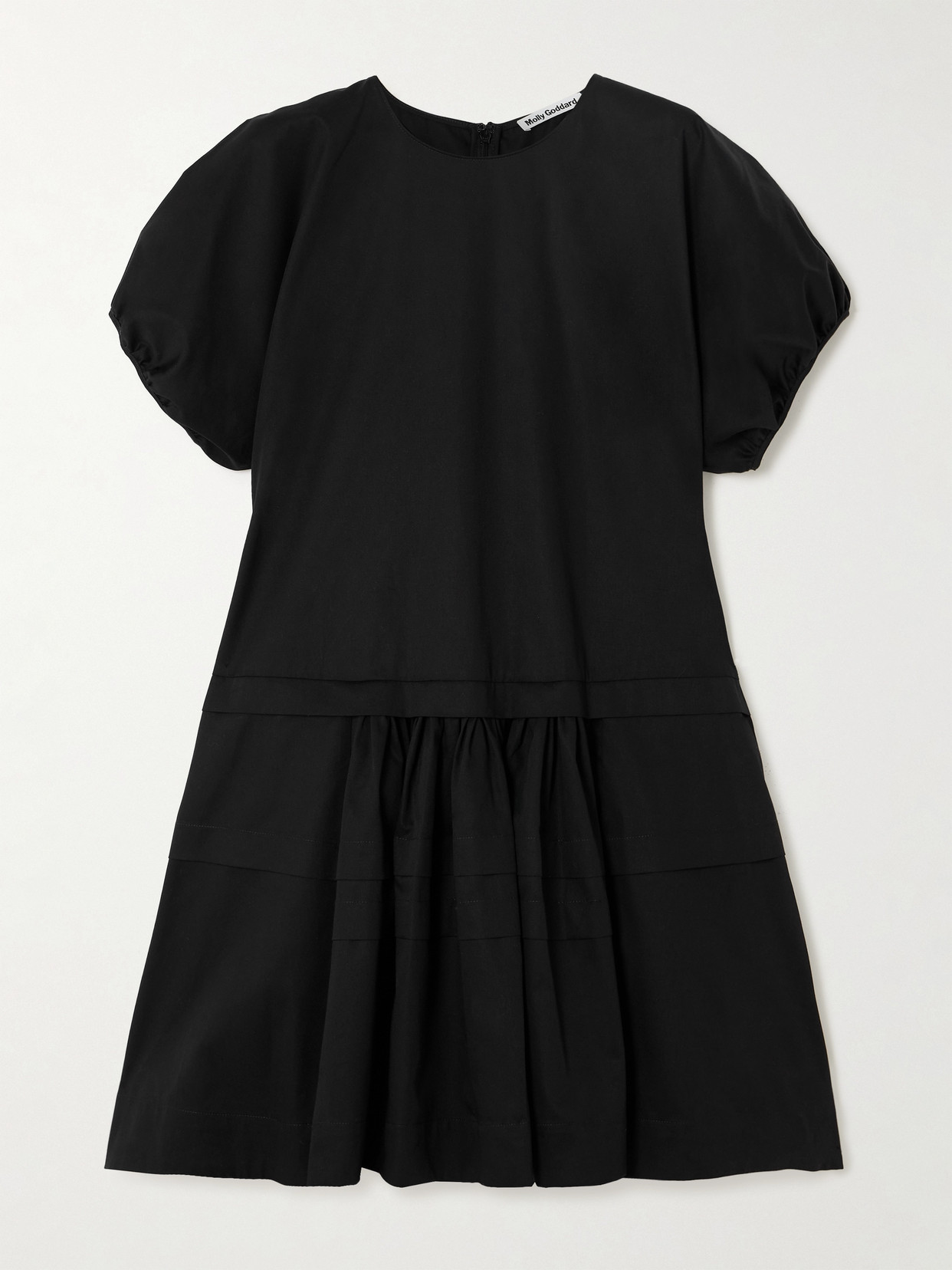 Molly Goddard - Alexa Pintucked Cotton-twill Mini Dress - Black