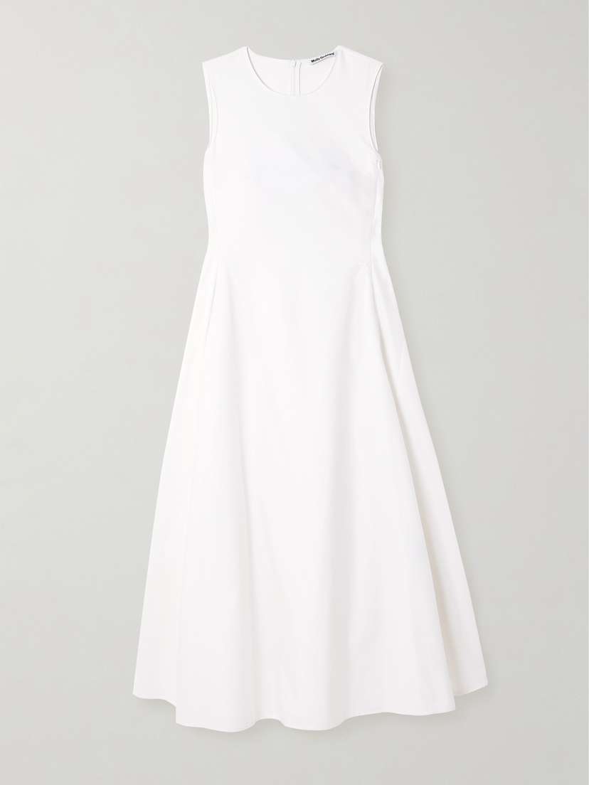 Molly Goddard Rosie Pleated Cotton-poplin Midi Dress - UK 14