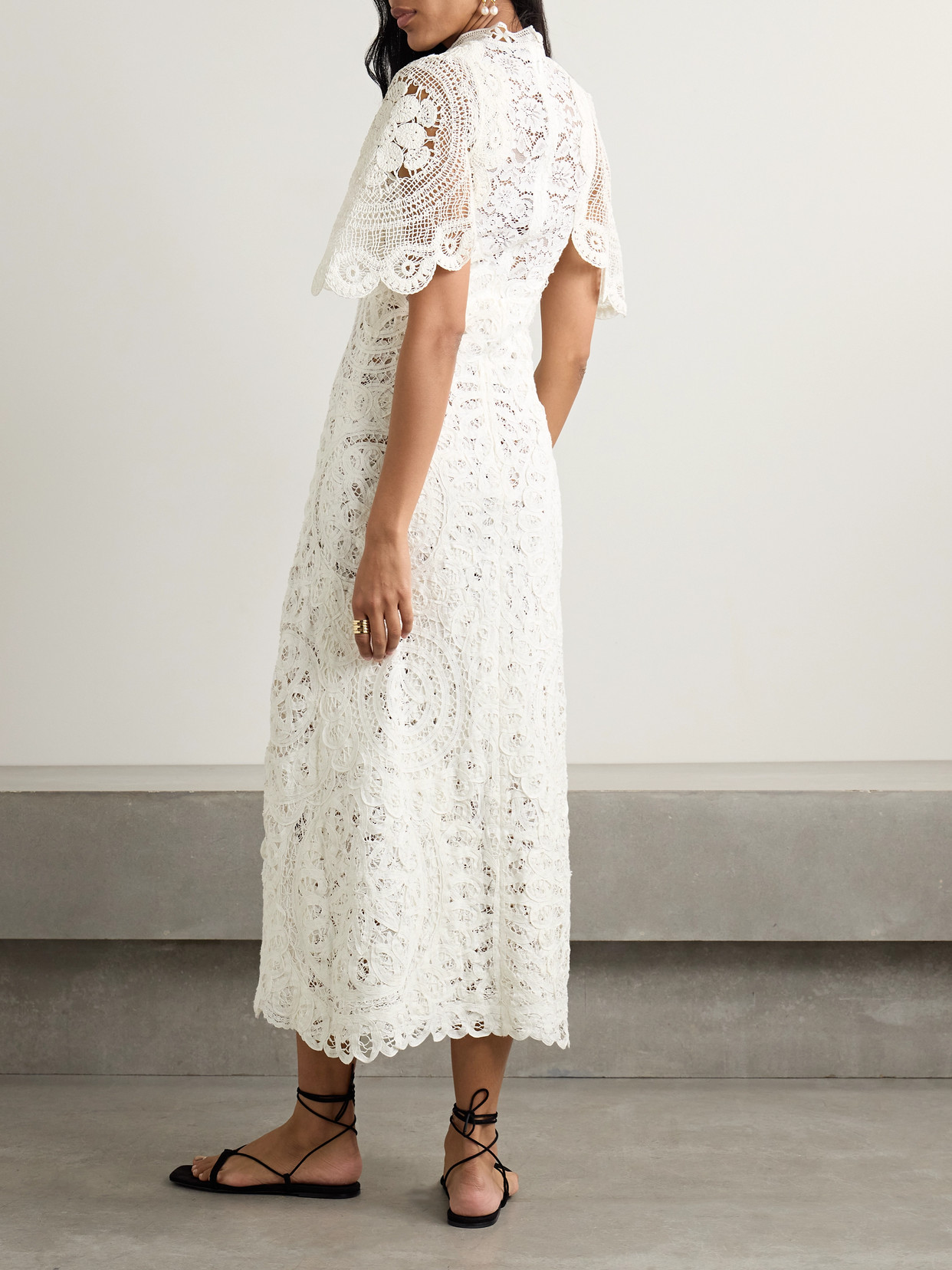 SEA ANASTASIA CROCHETED LACE MAXI DRESS