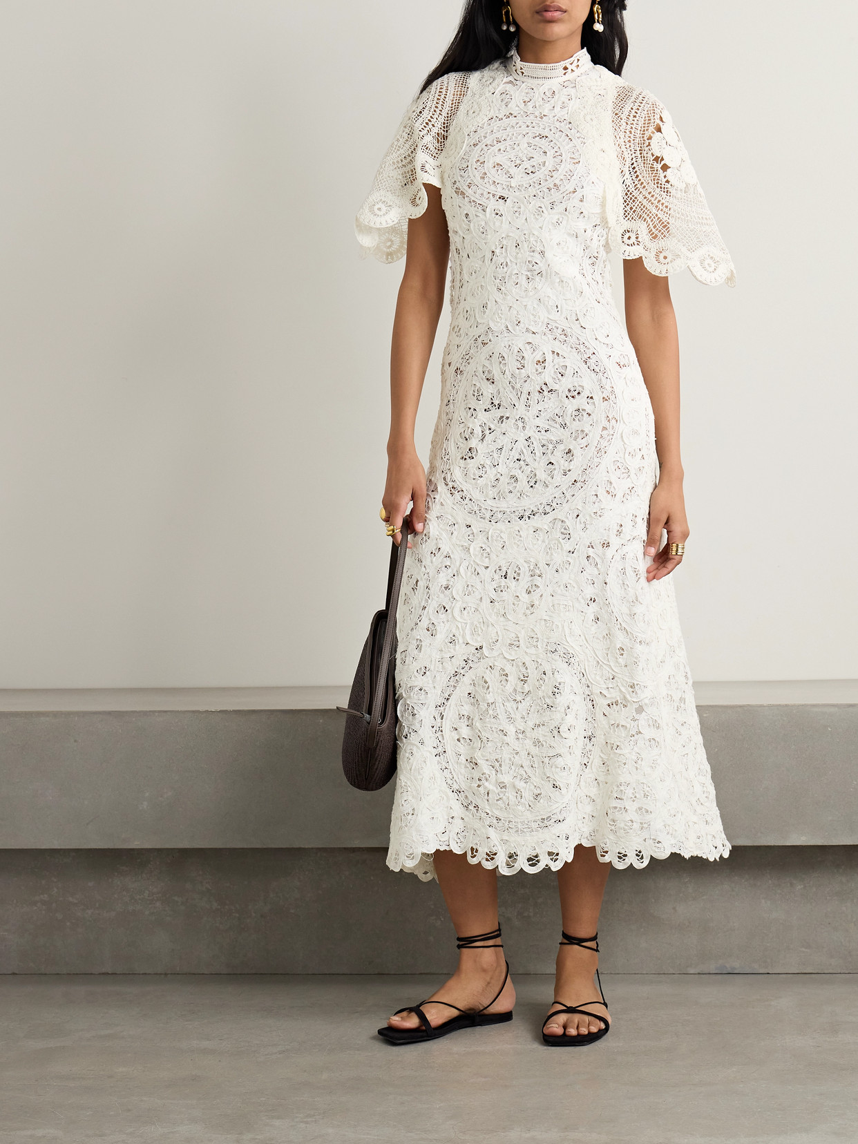 SEA ANASTASIA CROCHETED LACE MAXI DRESS