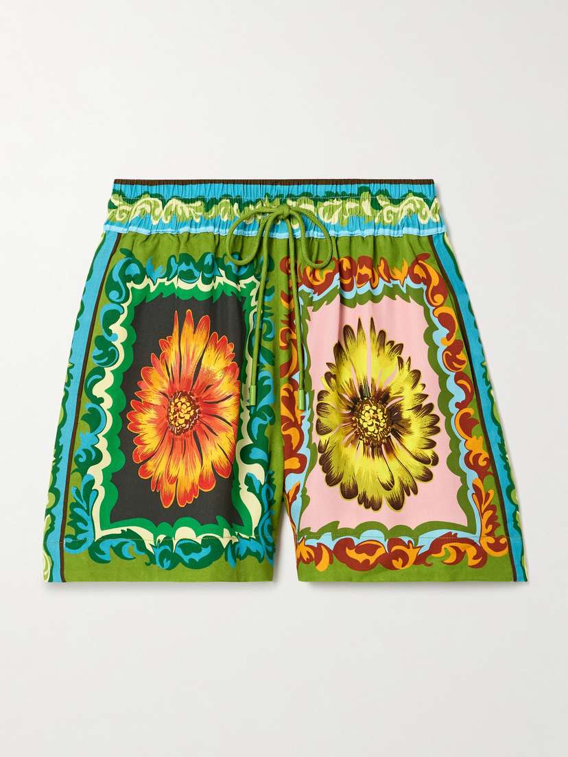 ALEMAIS Disco Daisy Printed Tencel™ Lenzing™ Lyocell Twill Shorts - UK 14