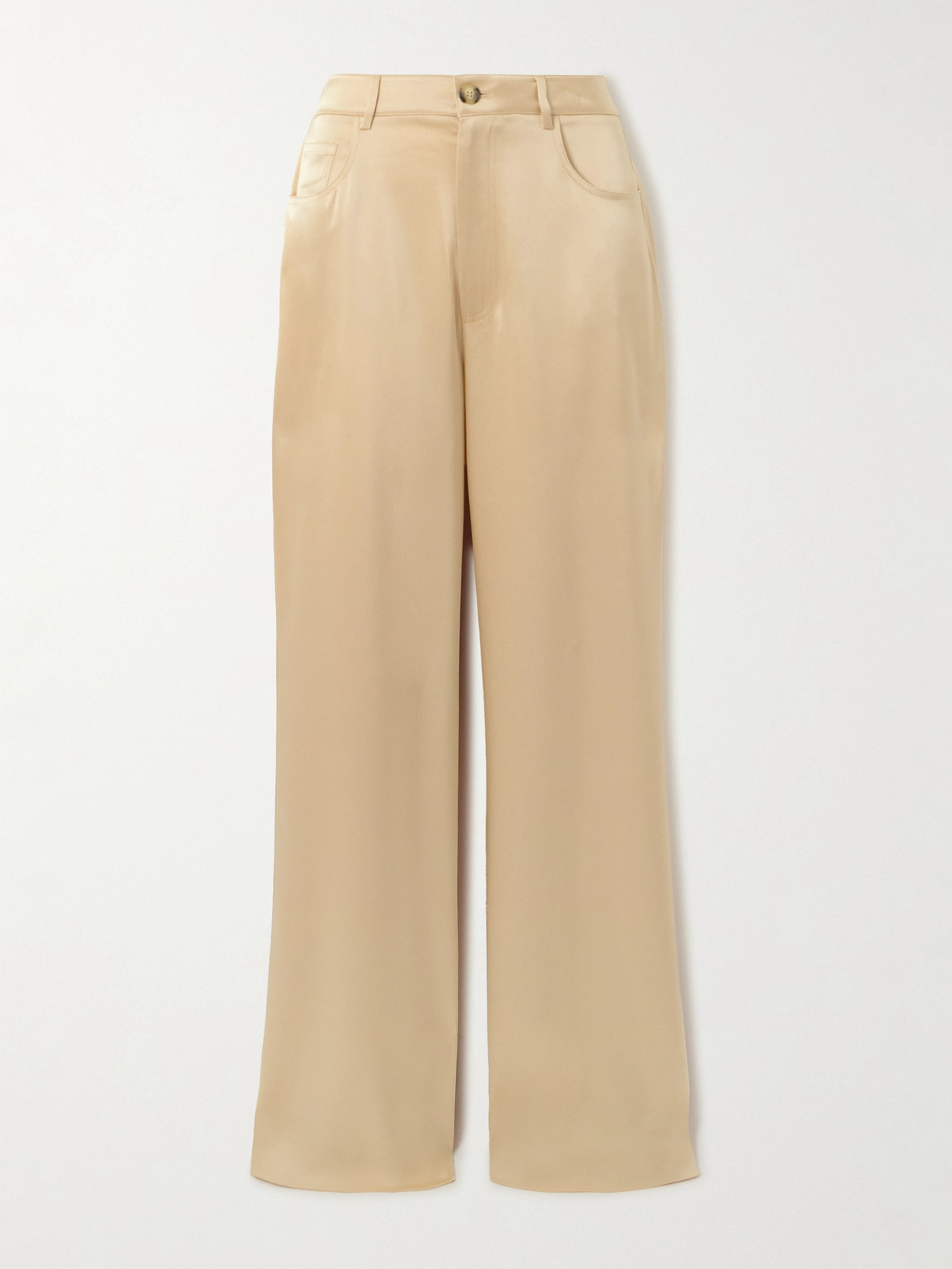 Nanushka Josine Satin Wide-leg Pants In Neutrals