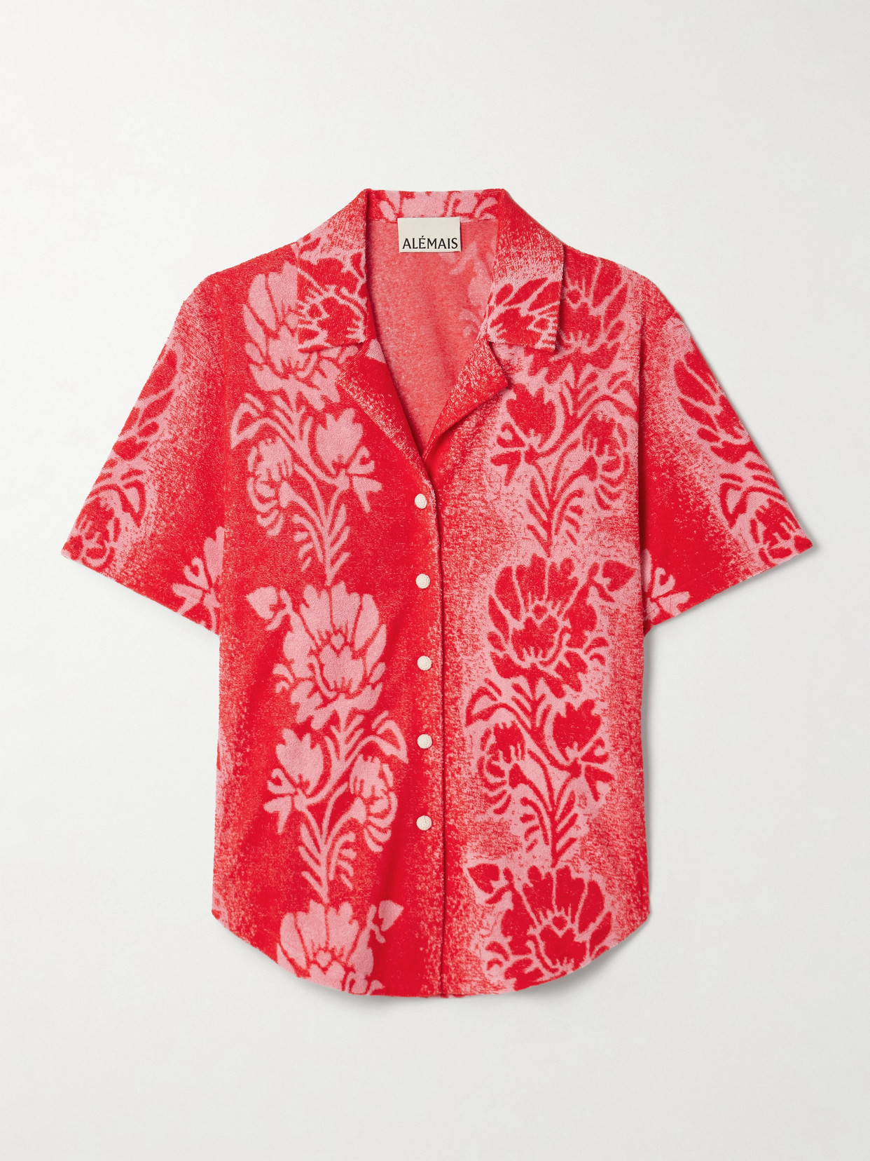 ALEMAIS Martha Organic Cotton-blend Terry Shirt - Red