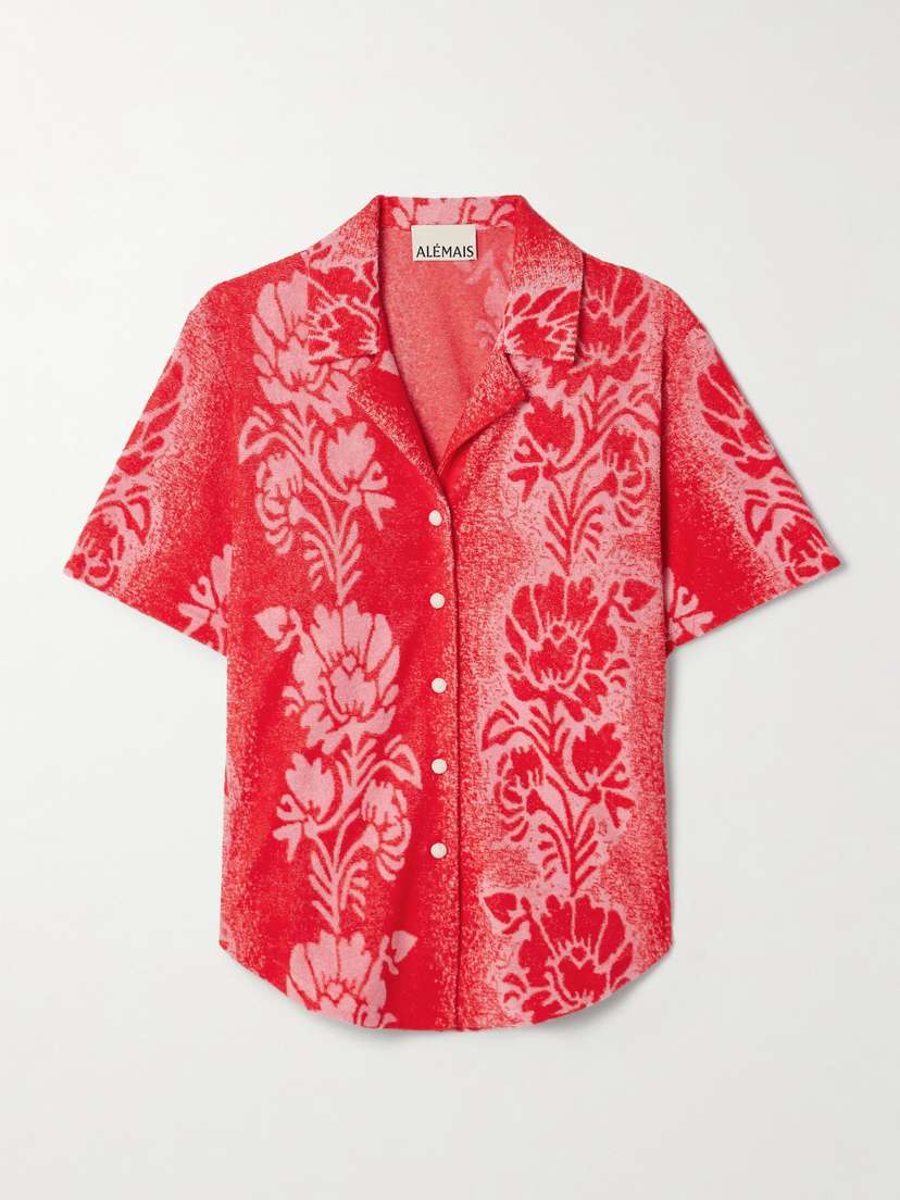 ALEMAIS Martha Organic Cotton-blend Terry Shirt - UK 16