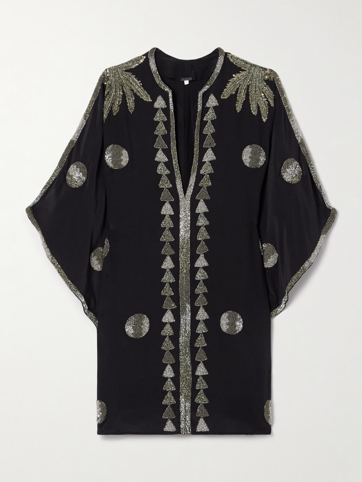 Johanna Ortiz - Westbound Embellished Silk-blend Crepe Mini Dress - Black