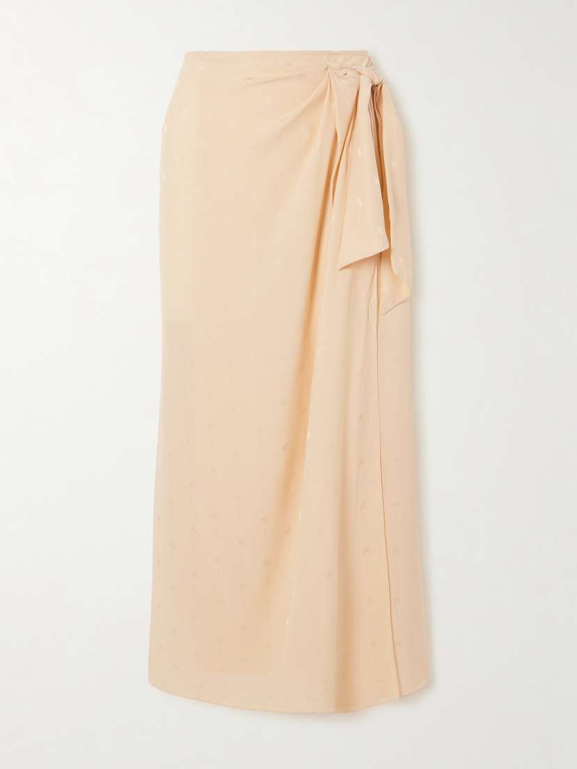 Johanna Ortiz + Net Sustain Peacemaker Silk-jacquard Wrap Skirt