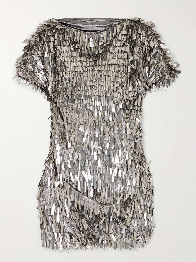 Isabel Marant Carla Embellished Silk-blend Mini Dress