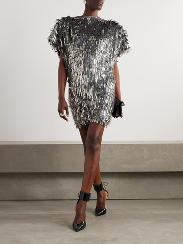 Isabel Marant Carla embellished silk-blend mini dress