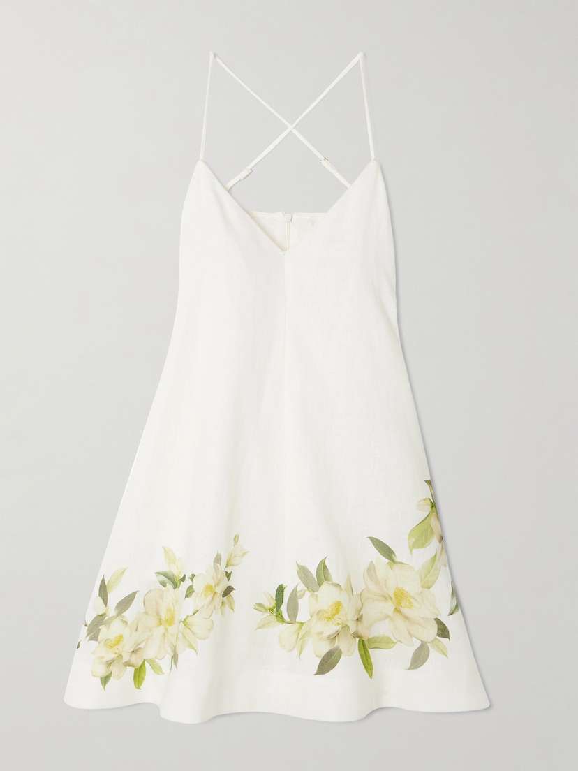 Zimmermann + Net Sustain Harmony Floral-print Linen Mini Dress