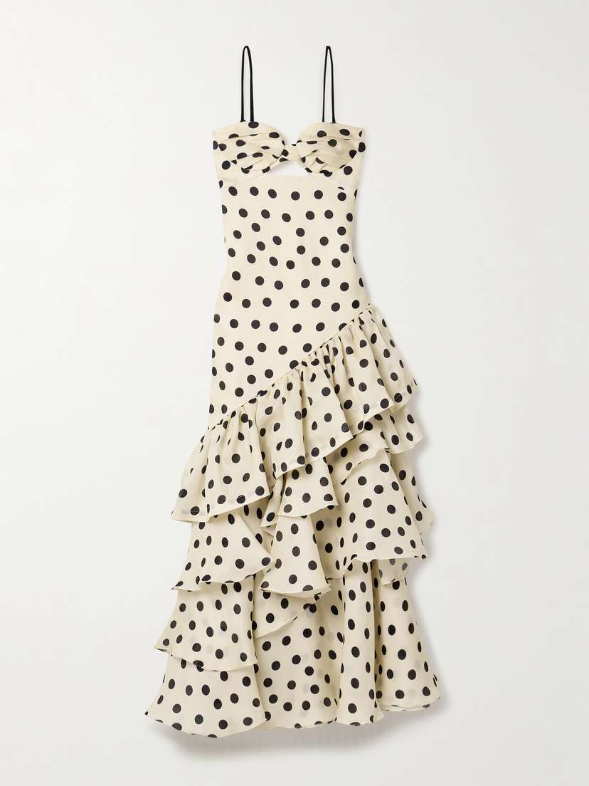Johanna Ortiz Danza Ruffled Polka-dot Silk-organza Maxi Dress