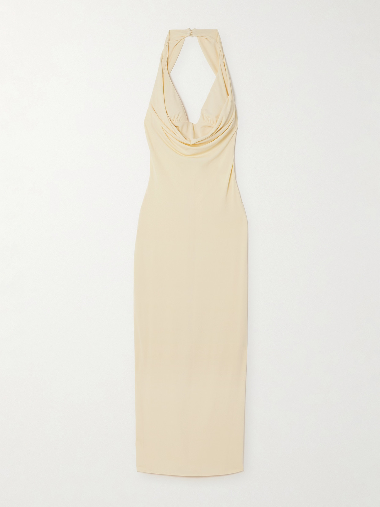 Magda Butrym Stretch-jersey Halterneck Midi Dress In Yellow