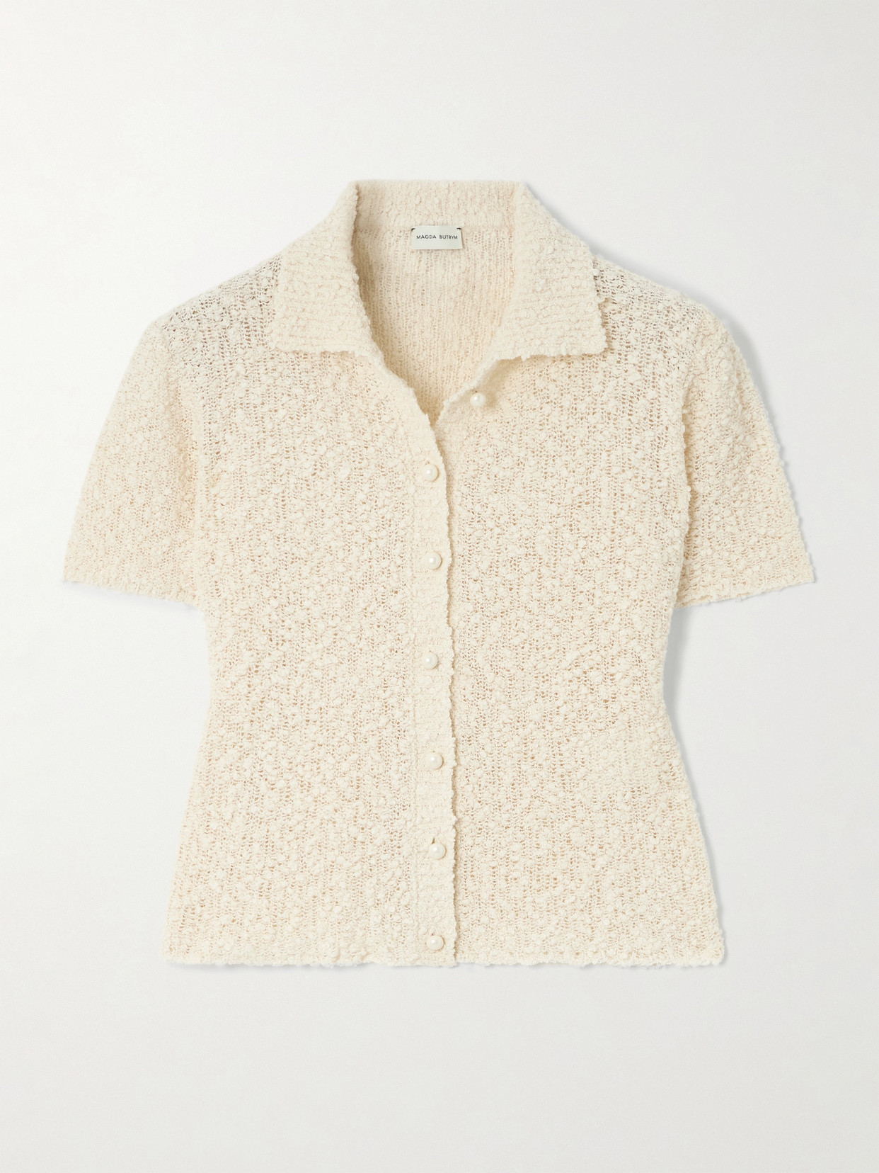 Magda Butrym Cotton-blend Bouclé Shirt In Neutrals