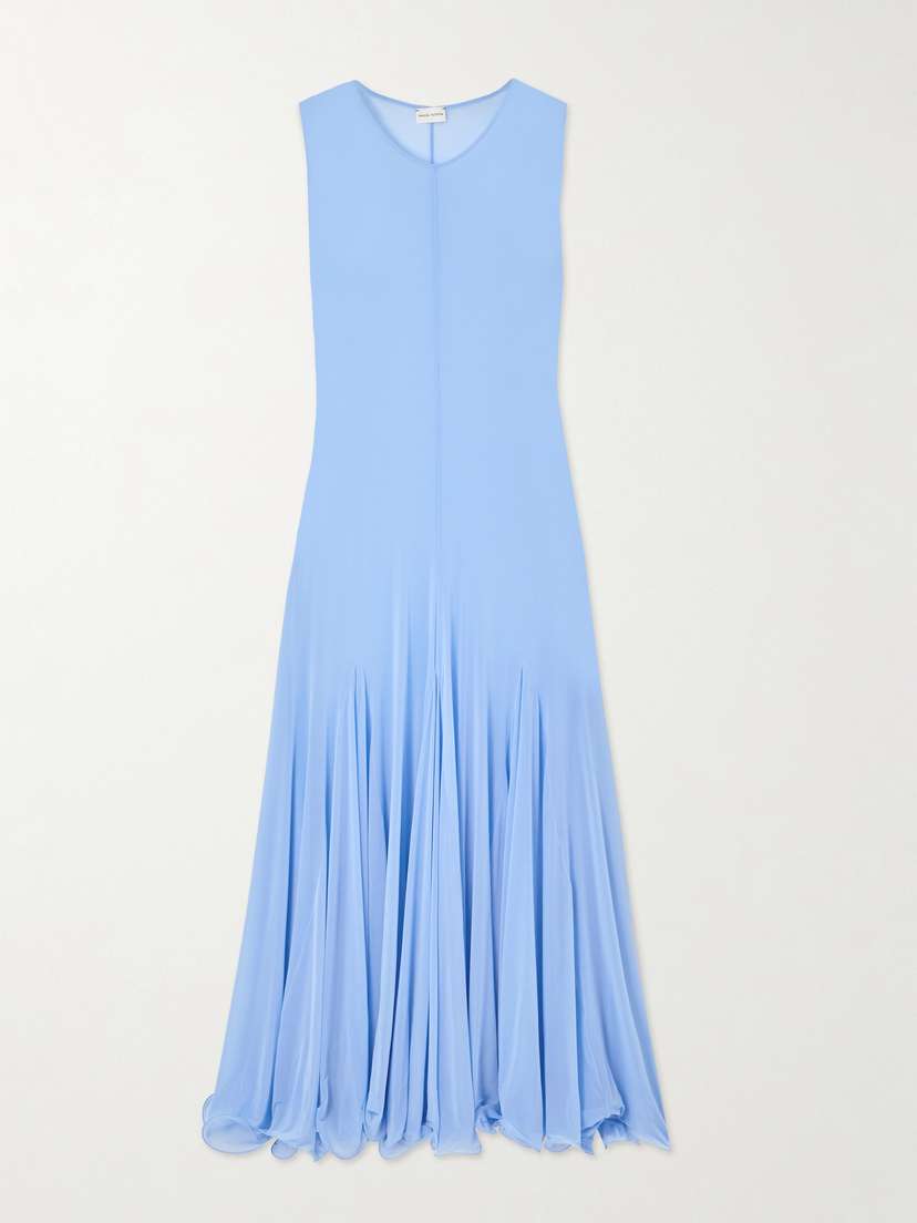 Magda Butrym Pleated Jersey Maxi Dress