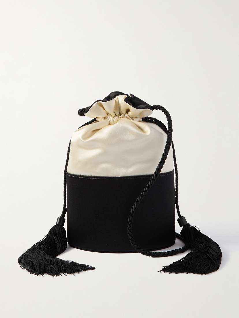 Hunting Season Lola Mini Tasseled Two-tone Satin Clutch