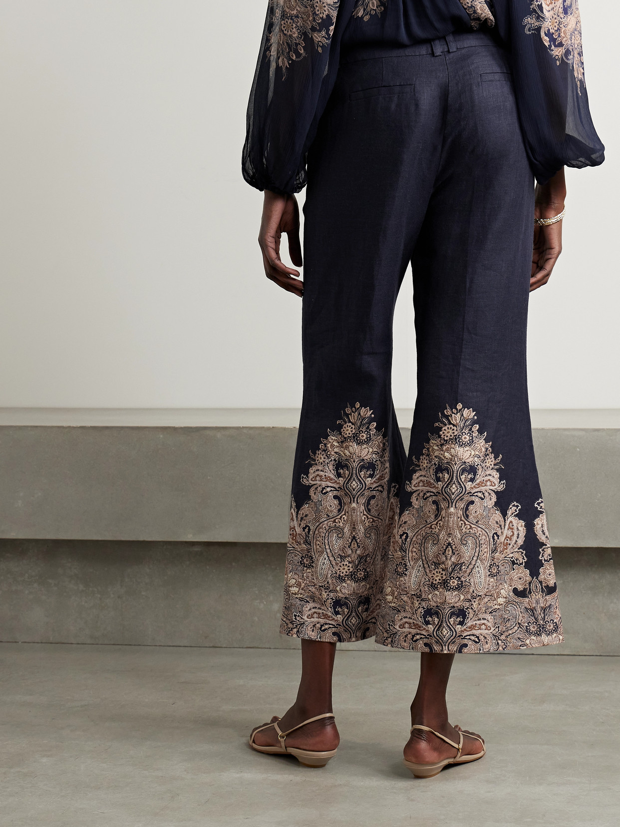 Zimmermann Natura Navy Blue Trousers In Blue