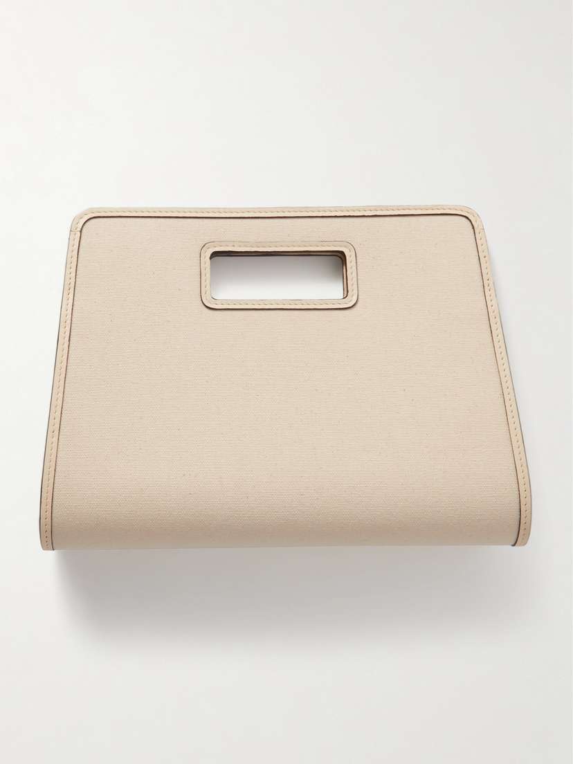 Hunting Season Retro Leather-trimmed Canvas Clutch