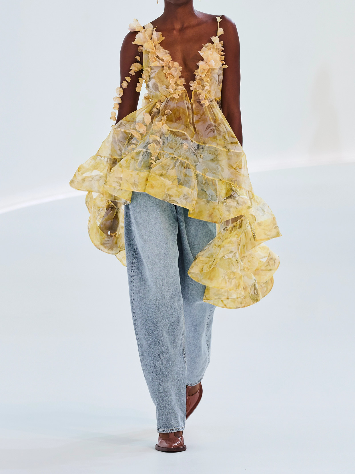 Zimmermann Harmony Draped Silk Mini Dress In Yellow