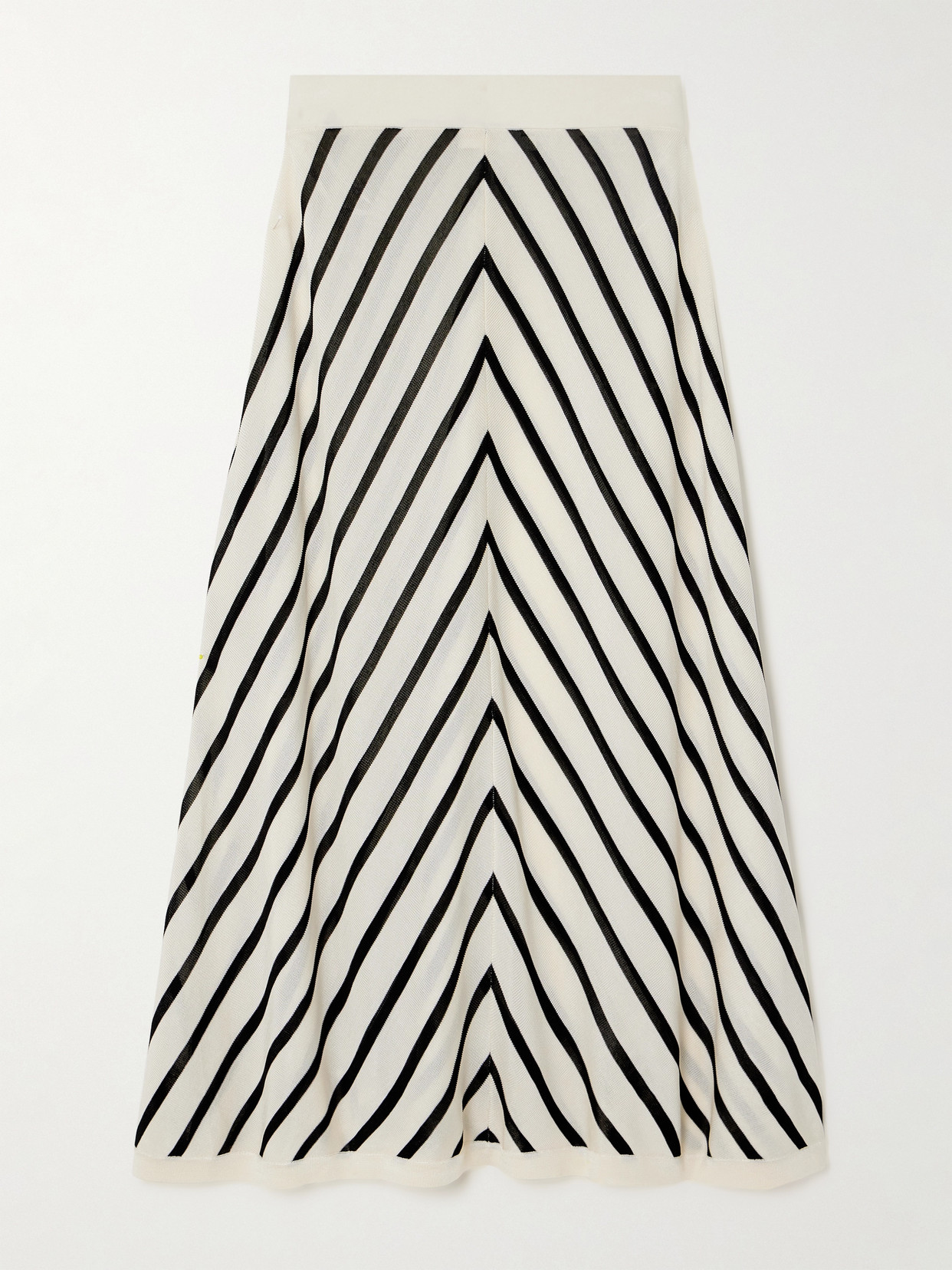 Zimmermann Natura Striped Stretch-knit Midi Skirt In Chevron