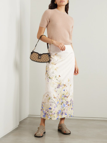 Zimmermann + NET SUSTAIN Harmony floral-print linen midi skirt